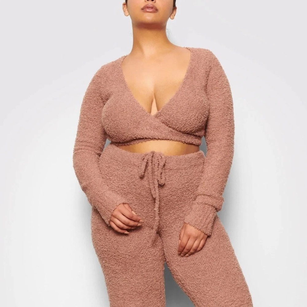 SKIMS Cozy Collection Wrap Sweater – Mauve | Size XXS/XS